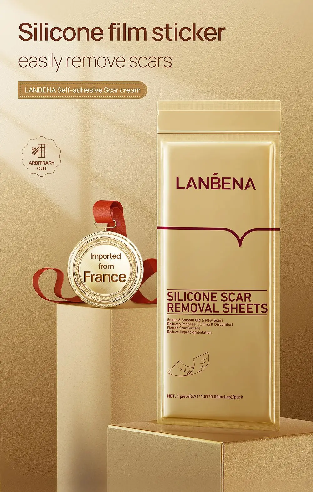 

LANBENA Efficient Surgery Scar Removal Silicone Gel Sheet Therapy Patch for Trauma Burn Scar Skin Repair Scar Treatment Skin Ca