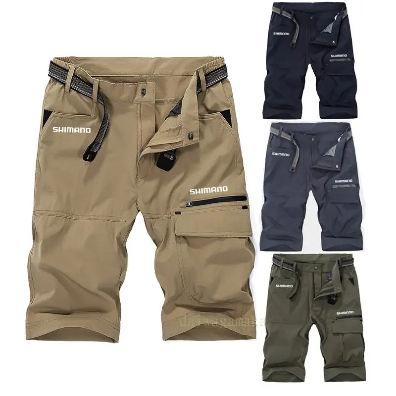

Shimanos Summer Sport Fishing Clothes Men Multi Pocket Outdoor Breathable Sport Fishing Pants Quick Dry Short Fishing Wear M-5Xl