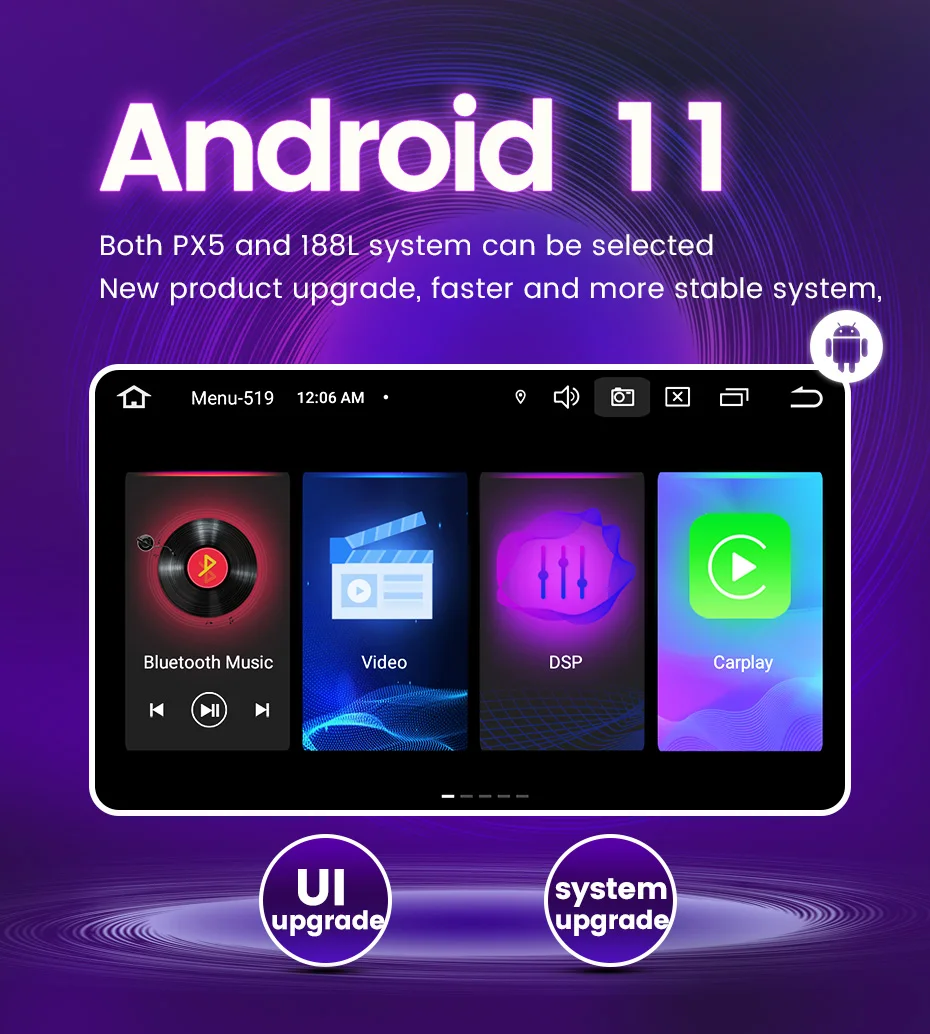 Автомобильный радиоприемник NaviFly DSP 8core Android 11 стерео видеоплеер GPS головное