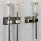 Настенная вешалка для швабры с зажимом, многофункциональный крючок для хранения в ванной, кухонная вешалка для горшков, многофункциональный органайзер для хранения