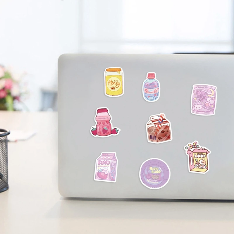 

100 pieces of cartoon girl series snack bag gourmet hand account sticker luggage decoration