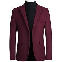 Chaqueta informal para hombre, traje de boda liso, abrigo de moda de otoño, traje de marca ajustado para fiesta de graduación, novedad de 2021 (2)