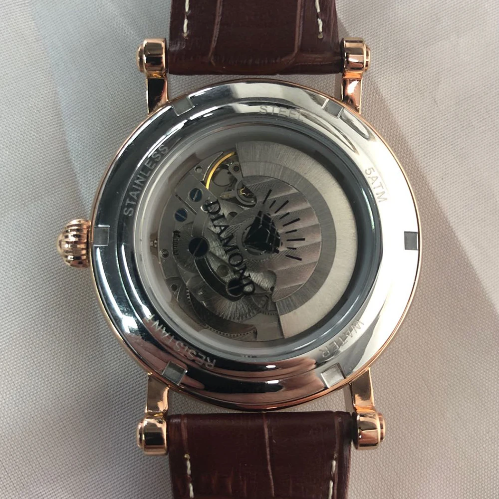 Механические наручные часы для мужчин автоматические из нержавеющей стали с