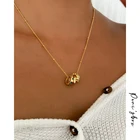 Волнистое ожерелье Peri'sBox с тремя кольцами, неправильное ожерелье с зеленым кубическим цирконием, раннее ожерелье для женщин, винтажные ювелирные изделия, Лидер продаж