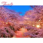 Алмазная вышивка, украшение для дома, алмазная 5D ручная живопись, квадратный фураж, цветы вишни