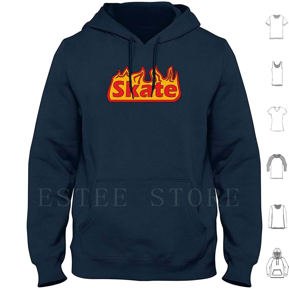 Skate Fire Hoodie Long Sleeve Skateboard Skate Skate And Fire Fire Flame Skater Blaze Skateboarding Sb Logo Pro Skater 80s