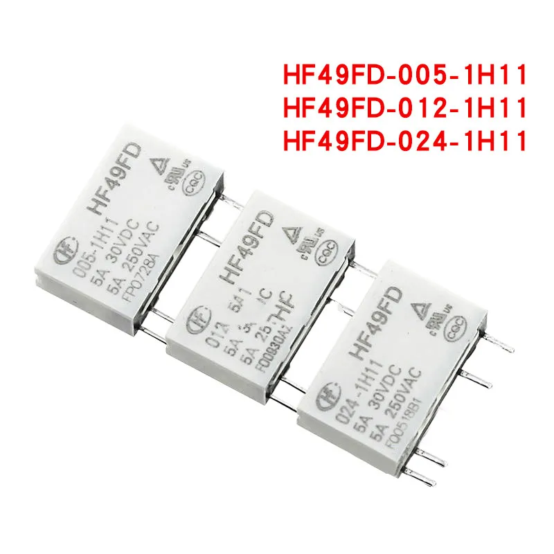 2 шт. реле hf49fd-005 012 024 1H11 1h11t 1h12 4 pin 5A 5 В 12 24 постоянного тока | Обустройство дома