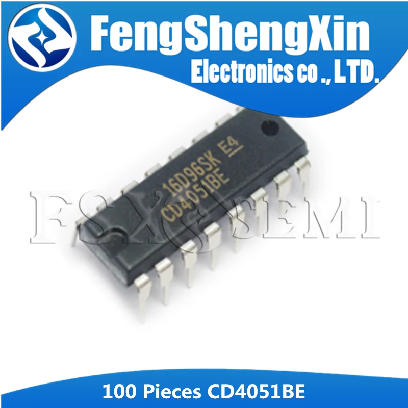 100 шт./лот CD4051BE DIP-16 CD4051 CMOS аналоговый мультиплексор IC | Электронные компоненты и