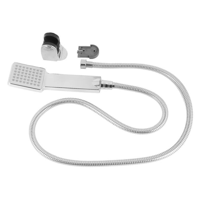 

Square Handheld Shower Head +Holder+1.5M Stainless Steel Hose High Pressure Bathroom Shower Heads Set Spray Head