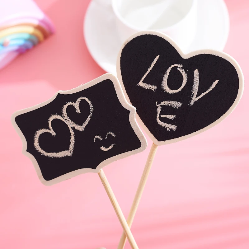 10 шт./компл. деревянная квадратная доска в форме сердца для свадебного торжества