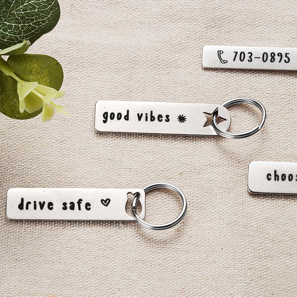 Персонализированный брелок из нержавеющей стали подарки гравировка безопасный