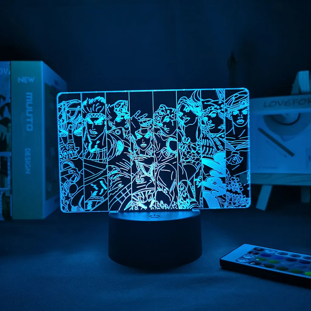 

AnimeLights Led For Decoration Manga JoJo Bizarre Adventure Group Anime Room Decor USB Light 3D Lamp Bizarre Adventure