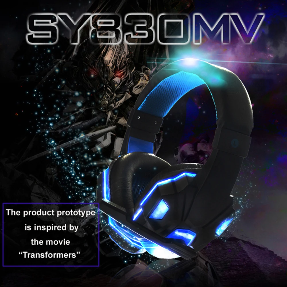 Soyoto SY830MV игровая гарнитура наушники проводные геймерские наушники стерео звуковые гарнитуры с микрофоном светодиодный свет для компьютера PC Gamer
