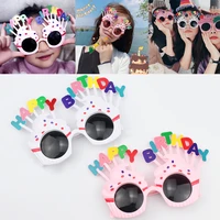 1pcs happy birthday glasses photo booth props for birthday party kids glasses party supplies cake party favor accessories