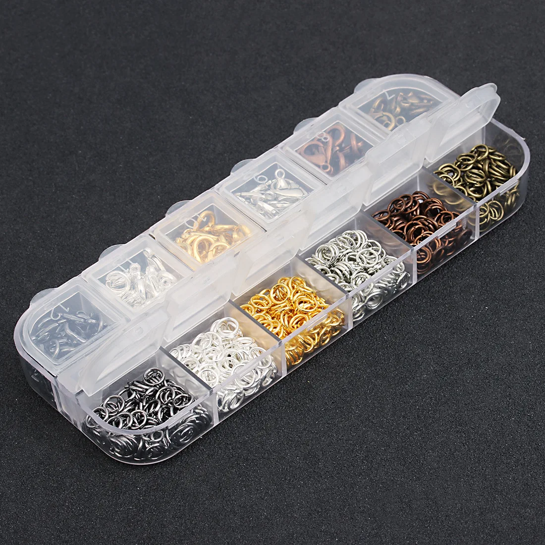 

690pc DIY 6 Color Lobster Clasp 5mm Circle Sets Wholesale Accessories Chain Necklace Bracelet Connectors Metal Manual Material