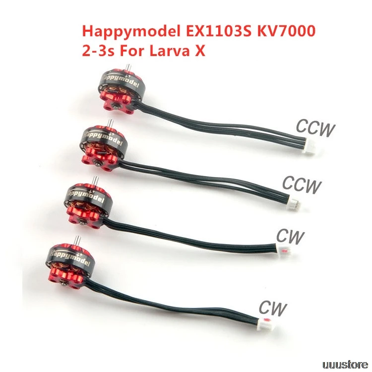 Happymodel-Motor sin escobillas para Dron teledirigido, modelo actualizado EX1103S 2021 7000KV 2-3S, FPV, Mobula7 Larva X BetaFPV, 1103-0