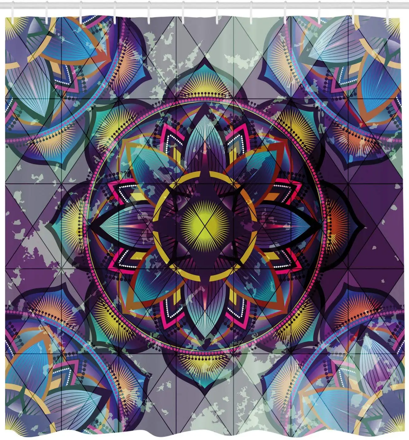 Лотос психоделический сурреальный геометрический Мандала фон с футуристическим