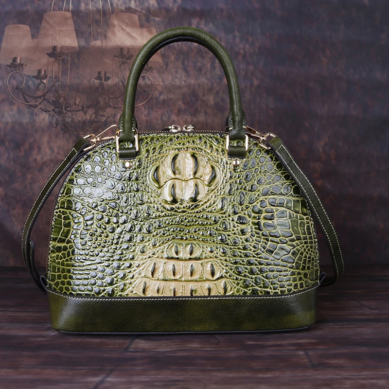Сумка на плечо женская из натуральной кожи дизайнерский саквояж крокодиловой