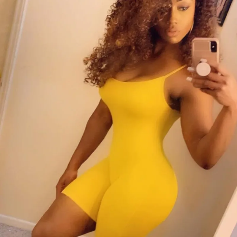 

Women Sleeveless Sling High Elasticity Bodycon Romper Tight Fashion Sling Playsuit
