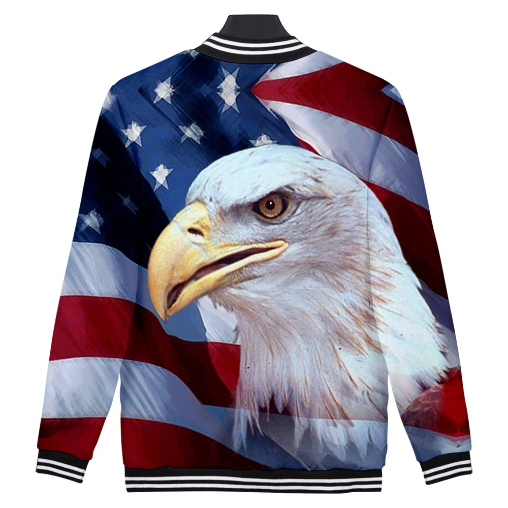 

American Independence Day Leisure HIP HOP slim baseball jacket fashion long-sleeved jacket trend casual baseball uniform