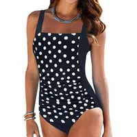 sexy dot one piece large swimsuits closed plus size swimwear for pool beach body bathing suit women summer female swimming suit
