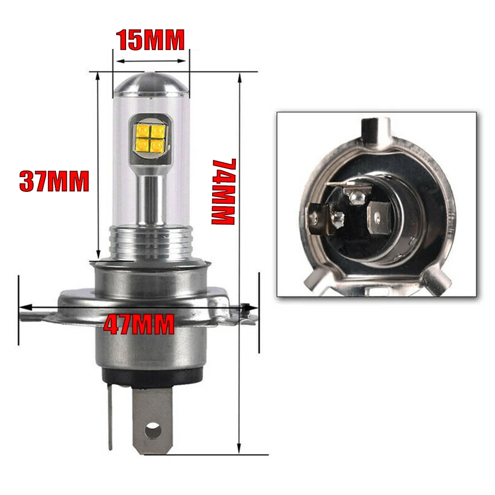 H4 / HS1 12V 40W 8 светодиодный COB 6500K белая лампа для мотоциклетных фар