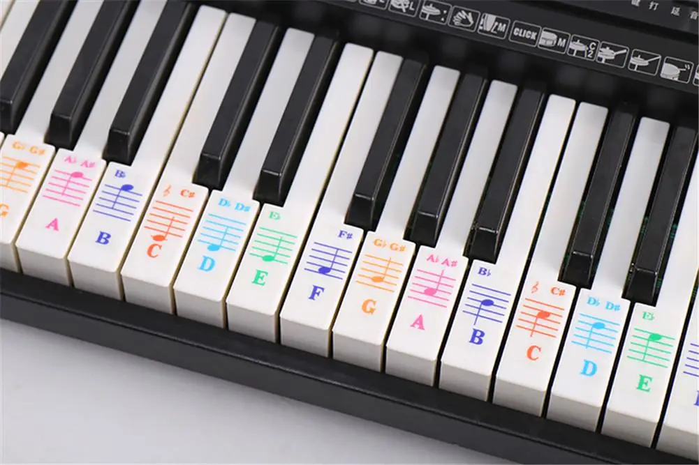 Новейшая клавишная электронная фортепианная наклейка красочная клавиатура