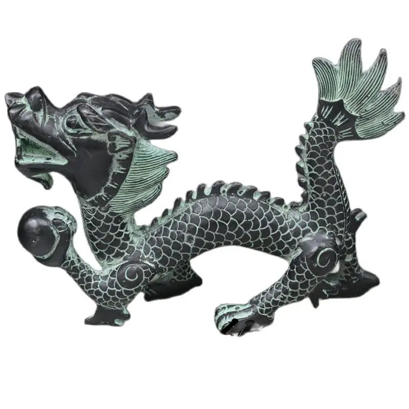 Chinese Old Bronze Ornaments Dragon Dragon Single Nazhu Statue
