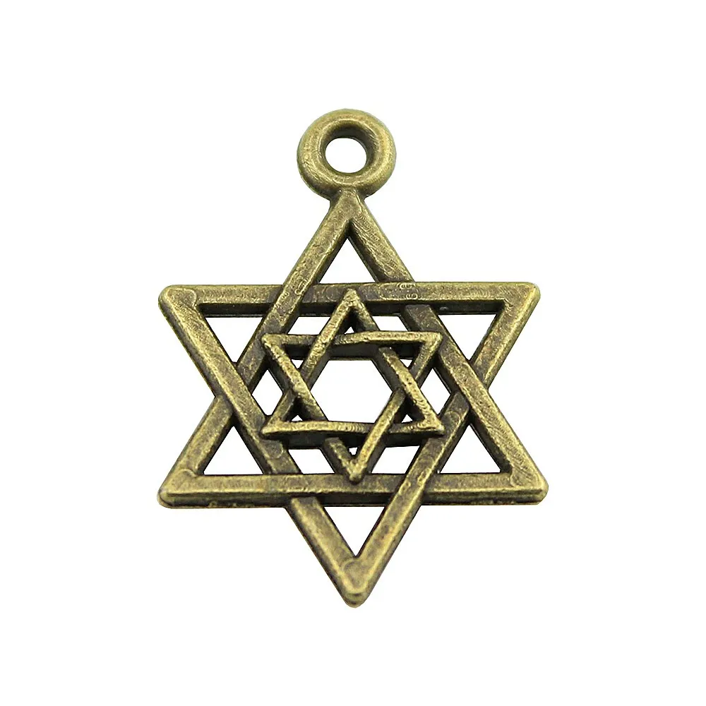 40 шт Звезда Давида подвеска амулеты Шарм для изготовления ювелирных изделий 2