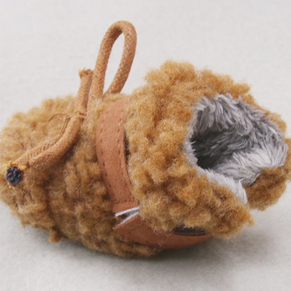 

4pcs Winter Pet Snow Boots Anti-skid Dog Boots Outdoor Warm Dog Shoes (Brown)