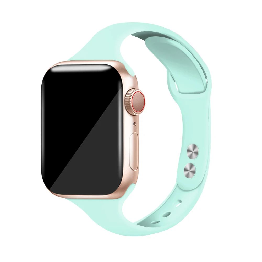 Blue sea Ремешок для часов для Apple 38 мм 42 мм iWatch 5 Band 44 мм 40 мм спортивный силиконовый браслет для часов Apple 4 3 2 1 Аксессуары - Цвет ремешка: Blue sea