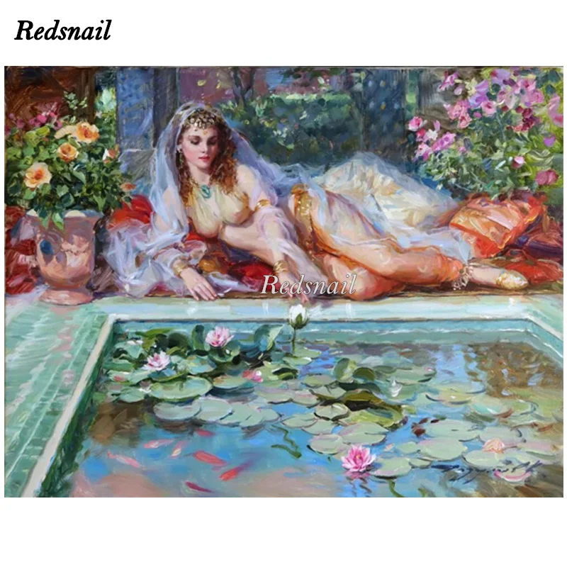 Абстрактная красота от водяной лилии 5d алмазная живопись Diy мозаика квадратная