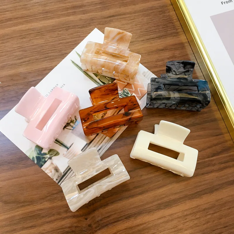 

5.5cm High-quality Women Solid Color Geometric Clips Hair Barrettes Acrylic Fashion Hairpins Perfect Gift Sweet Hair Clips