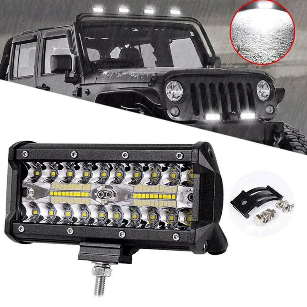 Светодиодный рабочий светильник трехрядный 7 дюймовый 120 Вт длинный на крышу