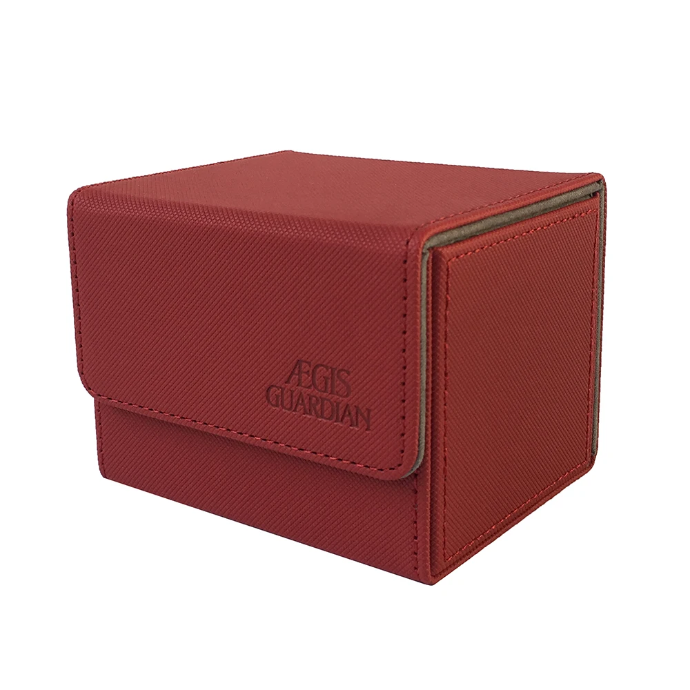 100 + AEGIS GUARDIAN-funda de cartas de carga lateral, caja de cubierta Mtg Pokemon Yugioh TCG, carpetas: rojo