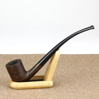 classic long bent smoking pipe 3mm metal filter ebony wood pipe free tools gift set small tobacco pipe wooden smoke pipe