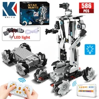kaiyu 586pcs 4wd star technical future robot app remote control diy racing car building blocks city led rc vehicle bricks toys