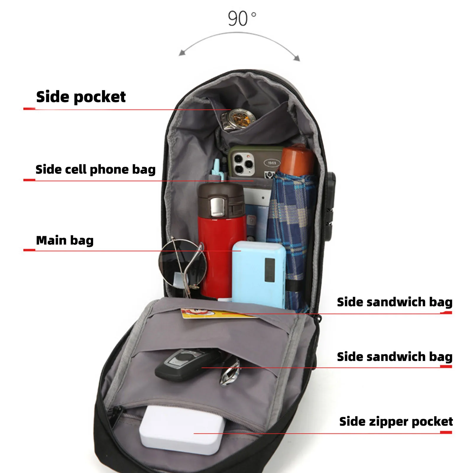 

Original Business Multi-functional Backpacks Shoulder Travel Shoulder Anti-theft Chest Bag Large Capacity Waterproof #T2G