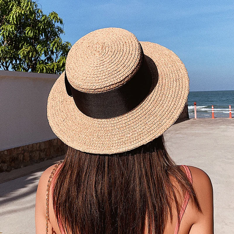 Шапка женская в Корейском стиле сезон лето праздничное соломенная шляпа