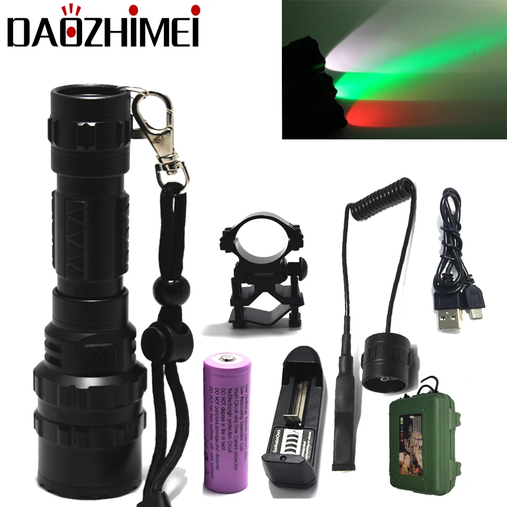 5000 люмен XML L2 красный/зеленый/белый светильник светодиодный тактический флэш USB