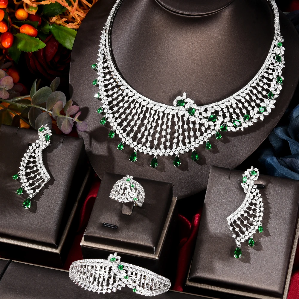 

Brand New Tassel African Jewelry Sets for Women Wedding Luxury Naija Dubai India Jewelry Set Cubic Zirconia Bridal Jewelry Sets