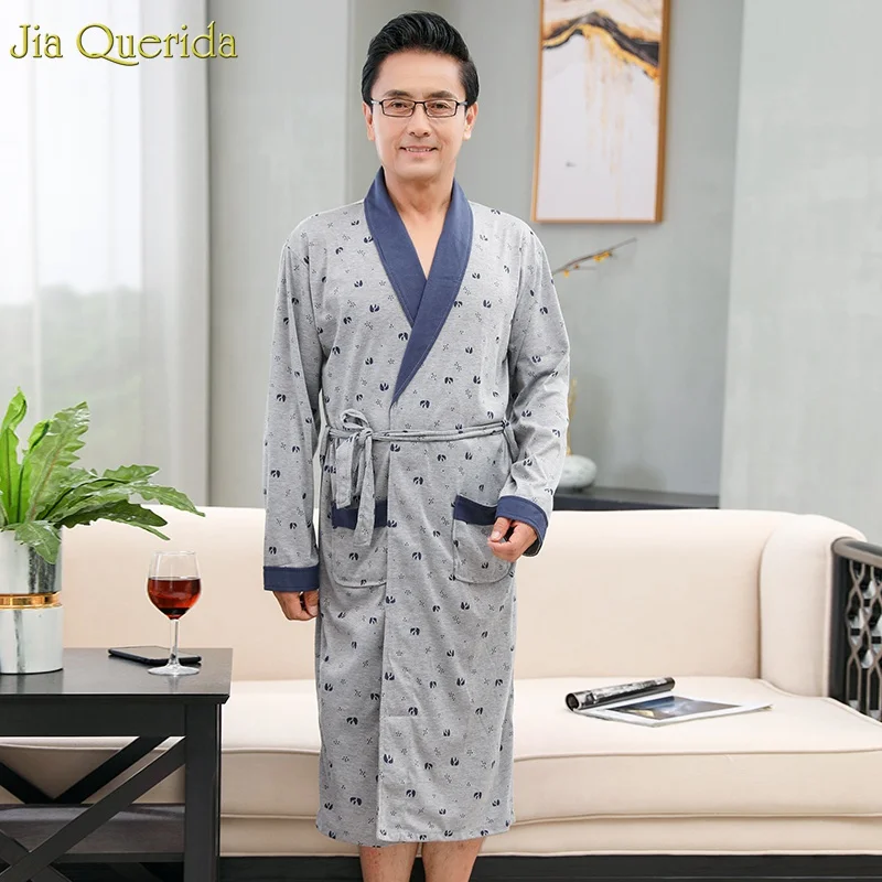 Роскошные мужские банные халаты 100% хлопок китайский Пижамный халат с длинным