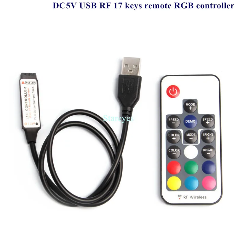 30 шт. DC5V USB светодиодный RGB Управление Ipad Mini 3 клавиши Диммер ИК 24 RF 17 клавиш Bluetooth