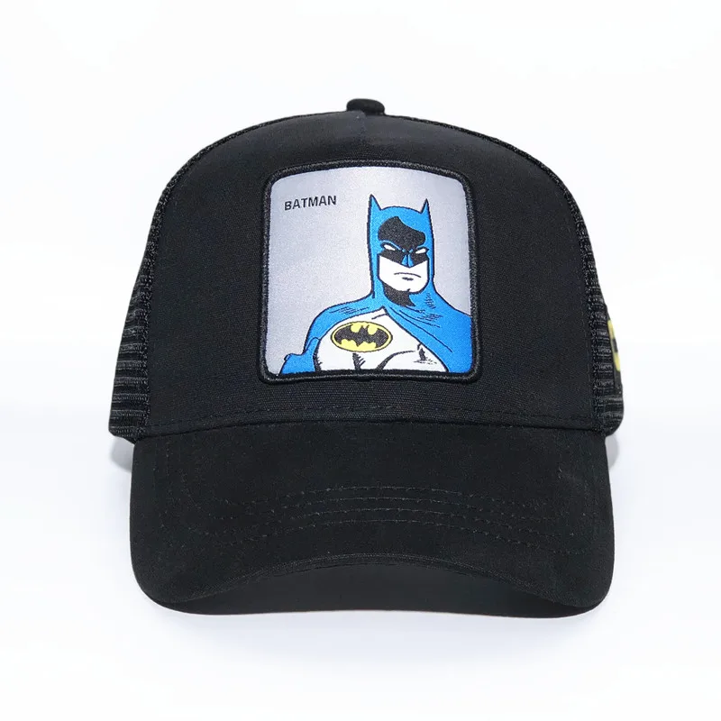 black BATMAN Высокое качество Новинка Marvel Железный человек Кепка-тракер в бренд аниме Бейсбол Кепки Для мужчин Для женщин в стиле «хип-хоп» папа шляпа сетчатый Snapback дальнобойщика шапка - Цвет: black BATMAN