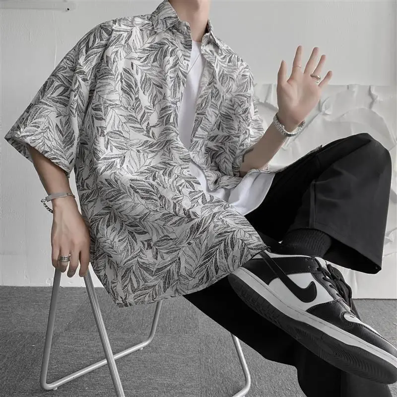 

Shirt Boy's Short Sleeves Twig Print Hawaiian With And Chic Top Streetwear College The Price Of Tidal Current Free Shipping