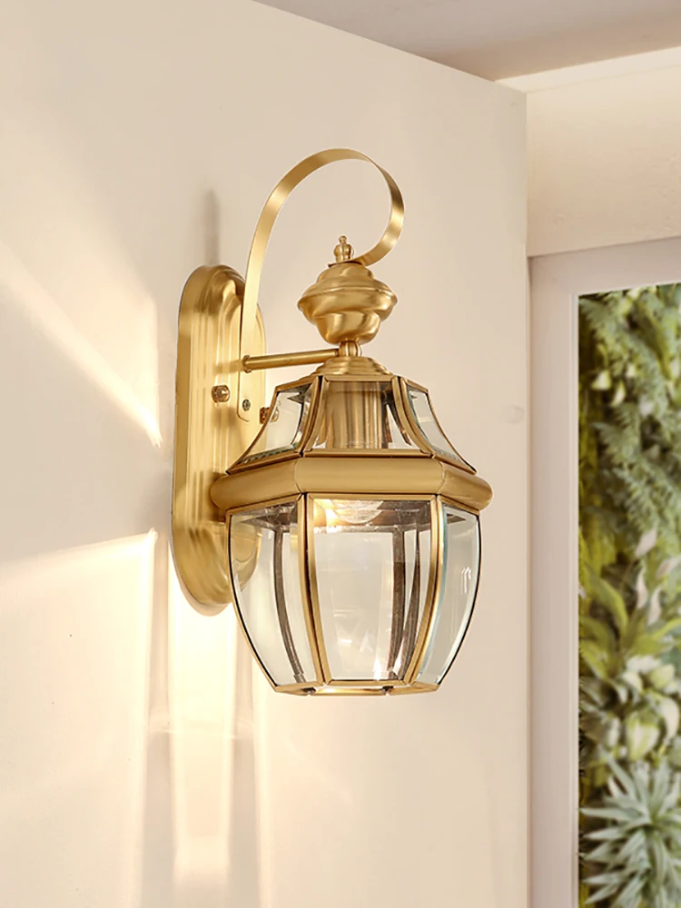 

Настенные лампы MOONSHADOW, уличный полностью медный яркий теплый желтый настенный светильник для прикроватного столика, гостиной, лестницы, де...