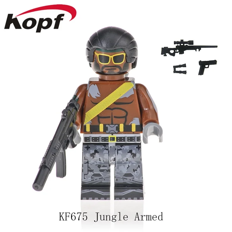 KF675 Without Box Одиночная строительных блоков с металлическим оружейным стрелком игра небо лиса выгорание Белый Костюм Фигурки для детей Коллекция игрушек KF671 - Color: KF675 Without Box