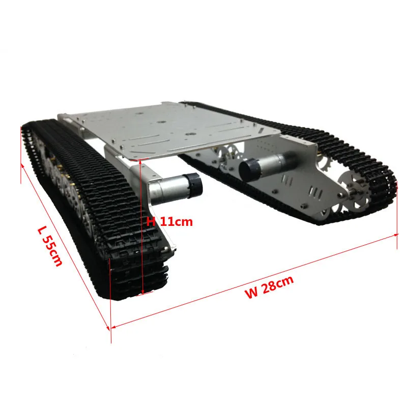 DIY 4WD металлический бак шасси большой T800 умный гусеничный робот Платформа 4 шт. высокий крутящий момент мотор с кодером скорость отзывы тяжелая нагрузка