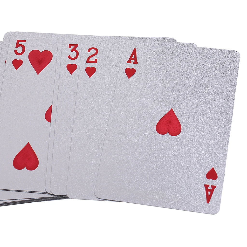 

Игральные карты, Покрытые Серебряной Фольгой, Full Poker для игры в пабе, колода-1 колода