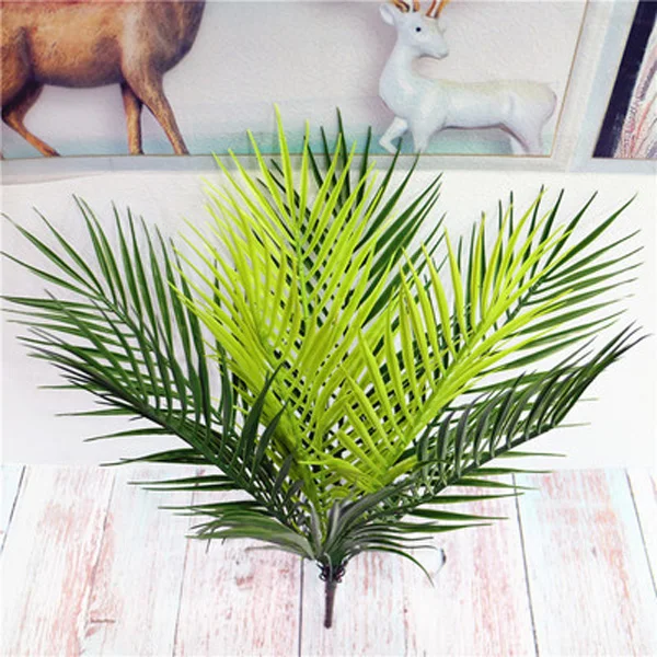 52cm 9fork Green 82 см большое искусственное растение тропическая Пальма пластиковое дерево Настоящее прикосновение поддельные растения ветка зеленые листья для дома вечерние украшения осень - Цвет: 52cm 9fork Green